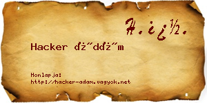 Hacker Ádám névjegykártya